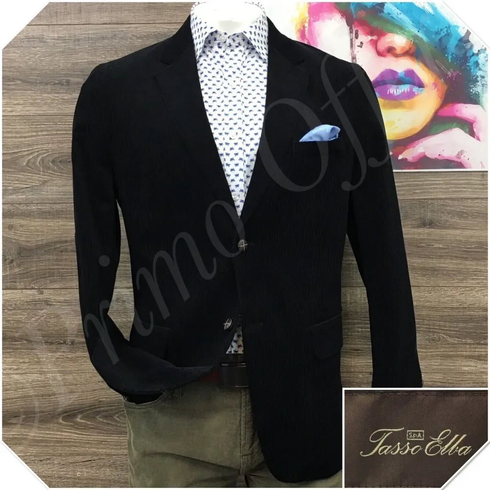 TASSO ELBA Mens Blazer Sport Coat Two Button Casual Jacket Size L 42-44 CORDUROY